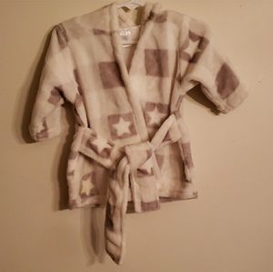 Creamy White/gray Checkered 0-9 Month Bath Robe